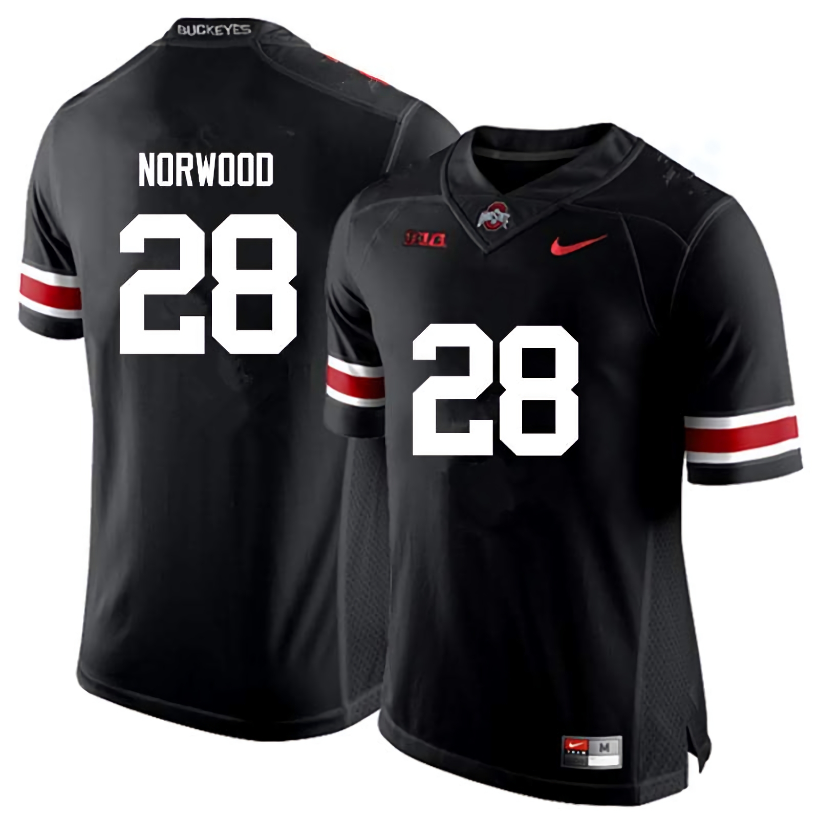 Joshua Norwood Ohio State Buckeyes Men's NCAA #28 Nike Black College Stitched Football Jersey HFI7356AQ